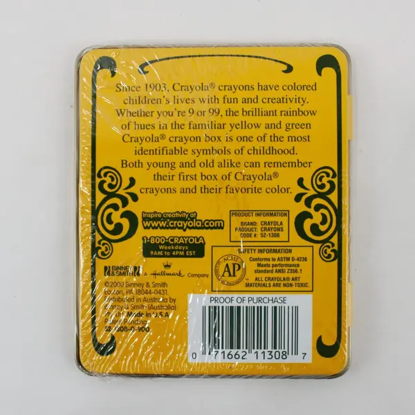 Crayola Gold Medal No. 8 Eight-Color School Crayons Tin Box New