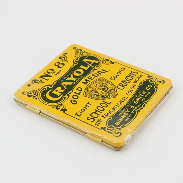 Crayola Gold Medal No. 8 Eight-Color School Crayons Tin Box New