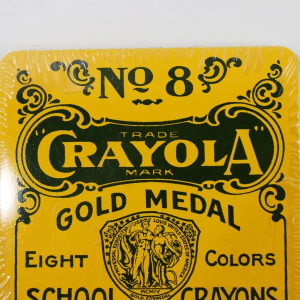 Crayola Gold Medal No. 8 Eight-Color School Crayons Tin Box New