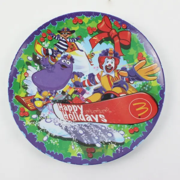Vintage 2004 McDonald's Happy Holidays Ronald McDonald Grimace Plate