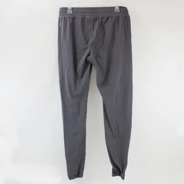 ZYIA Active Women's Large Gray Joggers Gold Zipper Detail