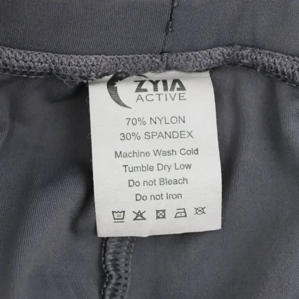 ZYIA Active Women's Large Gray Joggers Gold Zipper Detail
