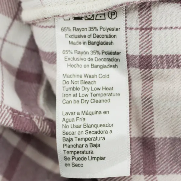 Jachs Girlfriend Women's Large Mauve White Plaid Snap Button Top