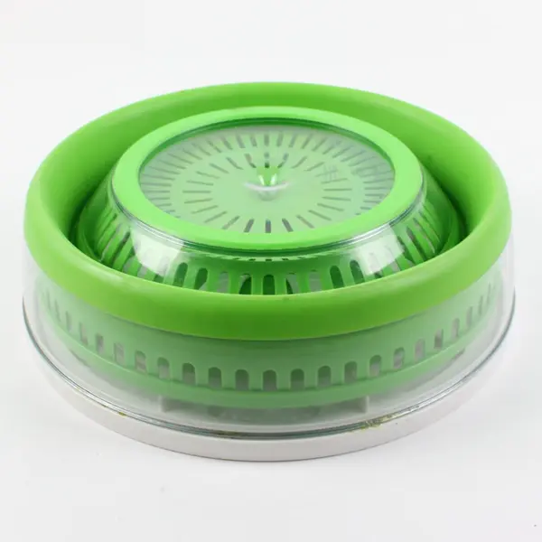 Progressive Prepworks Collapsible Salad Spinner Green White Space Saving