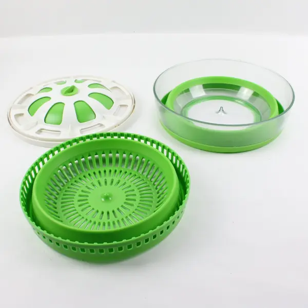 Progressive Prepworks Collapsible Salad Spinner Green White Space Saving
