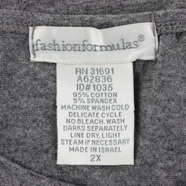 Fashion Formulas Women's Gray Short Sleeve T-Shirt Size 2X