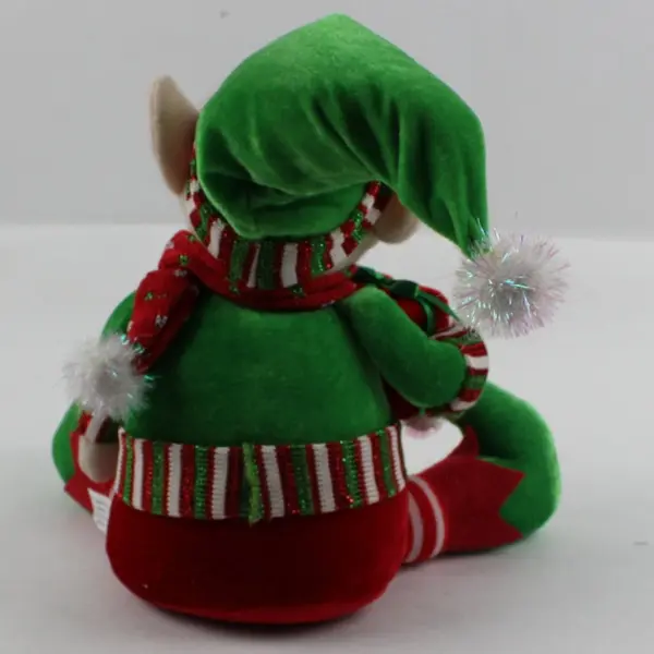 Christmas Elf Shelf Sitter Plush Doll Girl 10.5 Inch Red Green