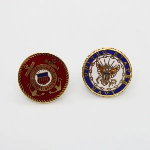 Lot of 4 Unbranded U.S. Enamel Lapel Pins Coast Guard Marines Navy Airborne