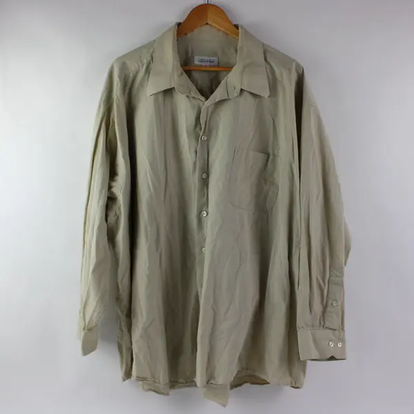 Joseph & Feiss Men's Beige Dress Shirt Long Sleeve Size 20 34/35