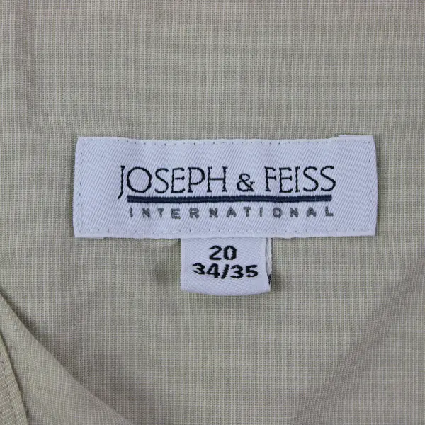 Joseph & Feiss Men's Beige Dress Shirt Long Sleeve Size 20 34/35