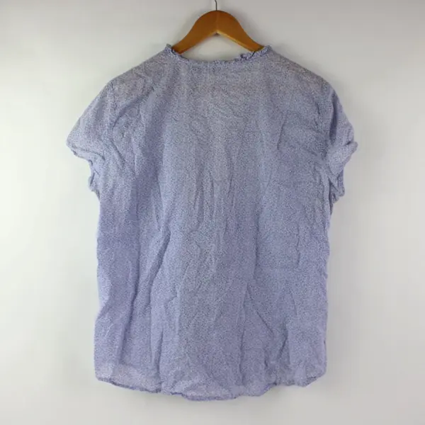 Eddie Bauer Women's XL Lavender Purple Cap Sleeve Button-Front Blouse