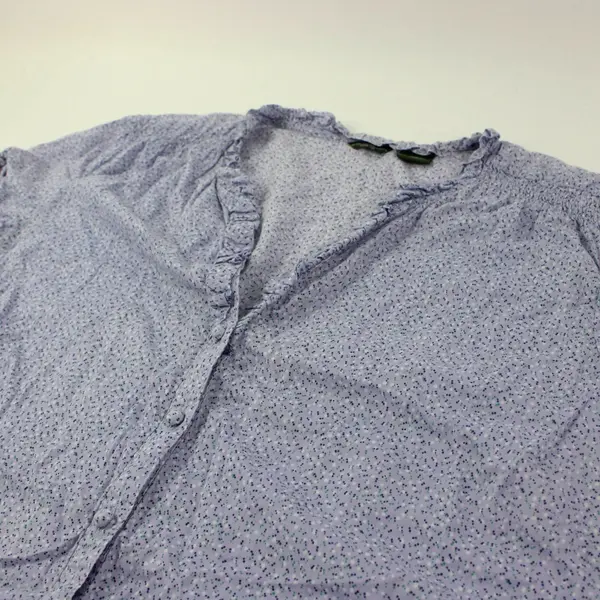 Eddie Bauer Women's XL Lavender Purple Cap Sleeve Button-Front Blouse