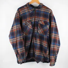 Northern Expedition Men's XL Blue Orange Flannel Zip-Up Jacket