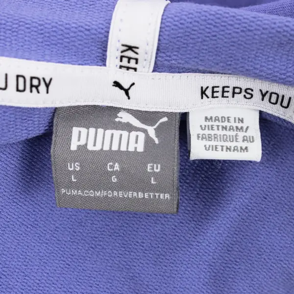 Puma Women's Large Lavender Purple Cropped Hoodie