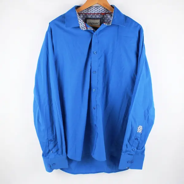 Justin's Generation Men's Royal Blue Long Sleeve Button-Up Shirt 2XL