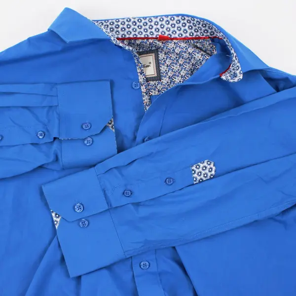 Justin's Generation Men's Royal Blue Long Sleeve Button-Up Shirt 2XL