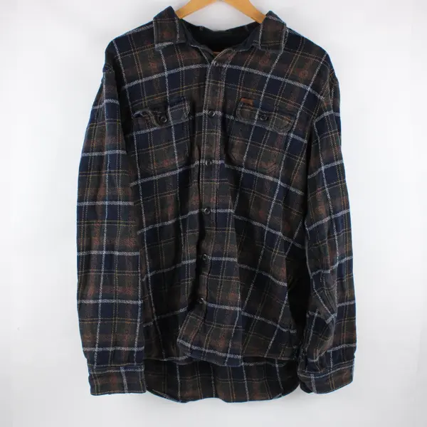 Orvis Men's XL Plaid Button-Front Jacket Blue Green Brown