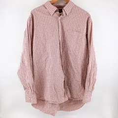 Toscano Men's XXL Long Sleeve Plaid Button-Down Shirt Red Orange Navy FLAWED