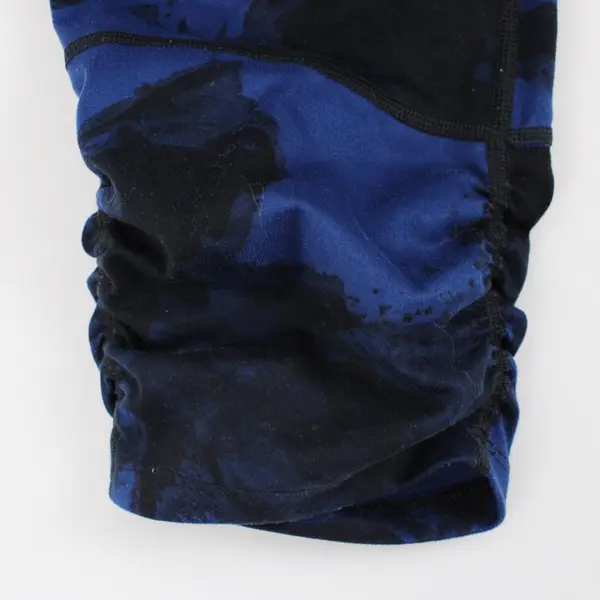 All In Motion Women's XL Blue Black Ruched Full Length Leggings Activewear