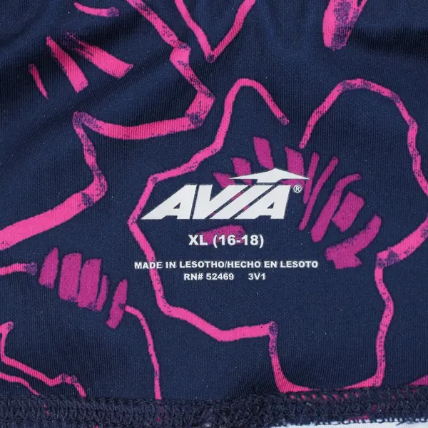 Avia Women's XL Navy Blue Purple Abstract Floral Capri Leggings