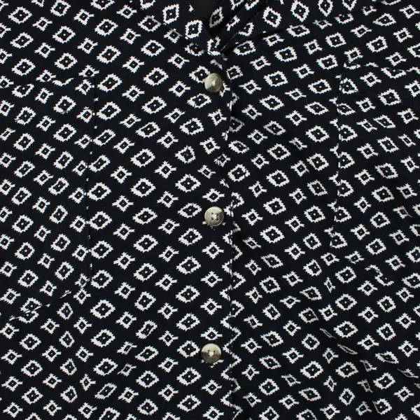 Jachs Girlfriend Women's XL Navy Blue Diamond Print Blouse