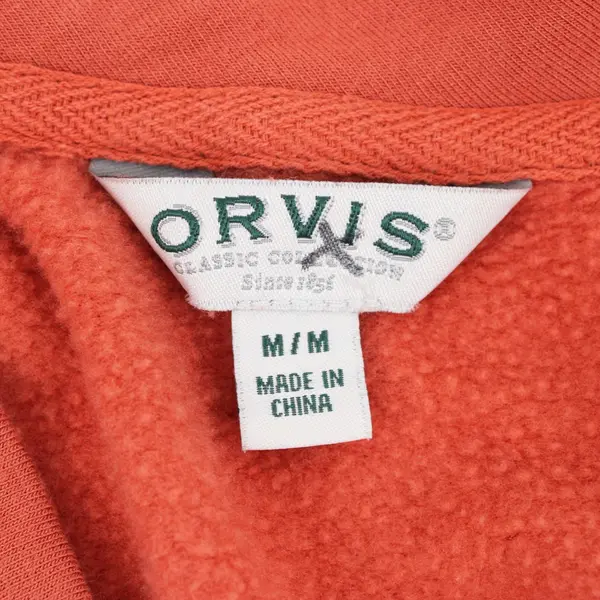Orvis Women's Medium Orange V-Neck Sweatshirt