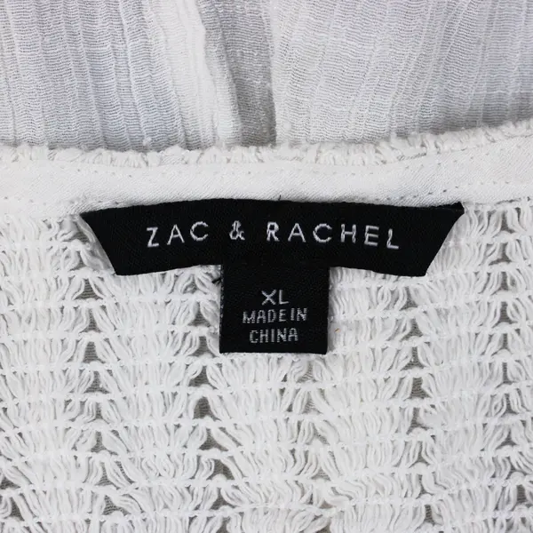 Zac & Rachel Women's XL White Sleeveless Crocheted Detail Top
