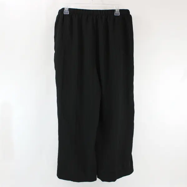 Women's Black Flowy Drawstring Pants XL Relaxed Fit