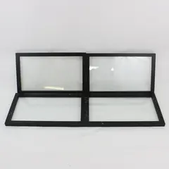 Lot of 4 Black MDF Wall Hanging Picture Frames 8x14 Cracked Glass Scratches