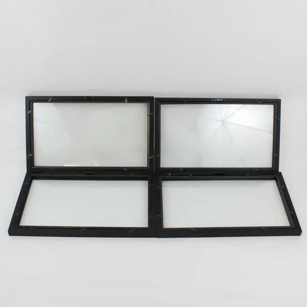 Lot of 4 Black MDF Wall Hanging Picture Frames 8x14 Cracked Glass Scratches