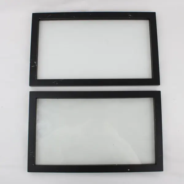 Lot of 4 Black MDF Wall Hanging Picture Frames 8x14 Cracked Glass Scratches