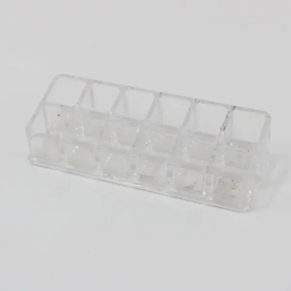 Lot of 2 Clear Acrylic Compartment Organizer Trays Cosmetic Jewelry