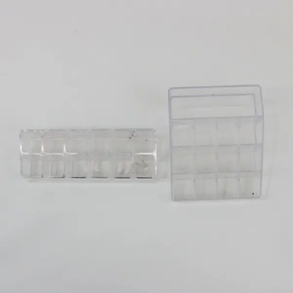 Lot of 2 Clear Acrylic Compartment Organizer Trays Cosmetic Jewelry
