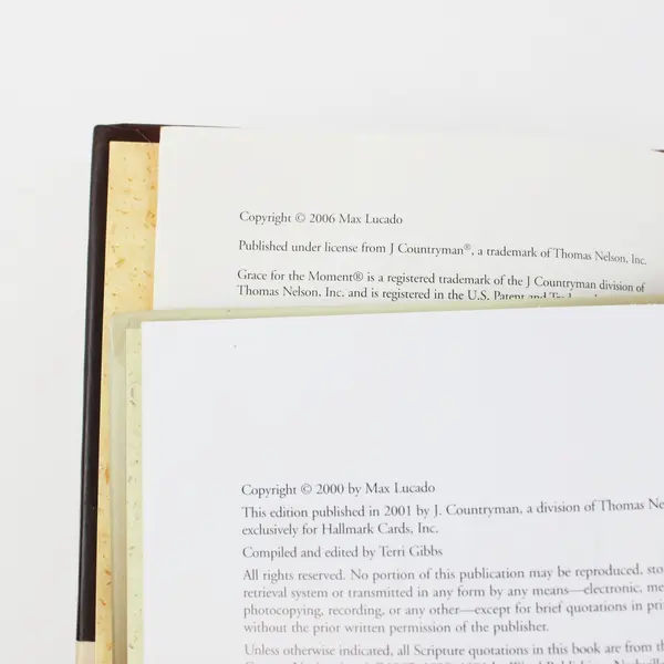 Grace for the Moment 2-Volume Hardcover Devotional Set by Max Lucado 2001 & 2006