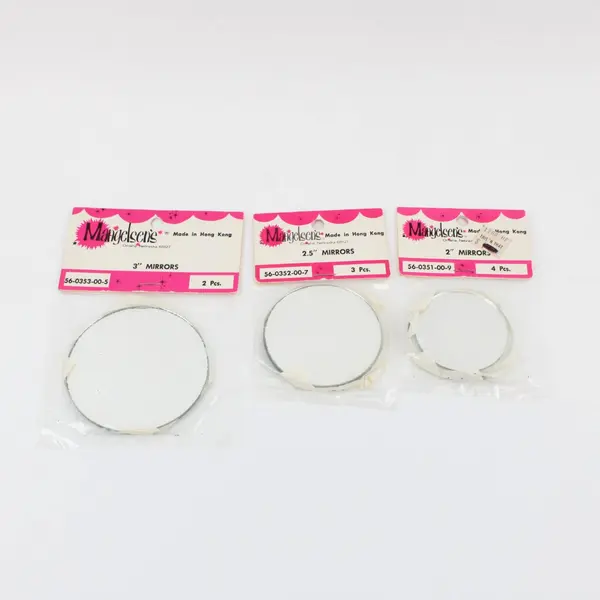 Lot of 3 Packs Mangelsen's Craft Mirrors 2, 2.5 & 3 Inch New