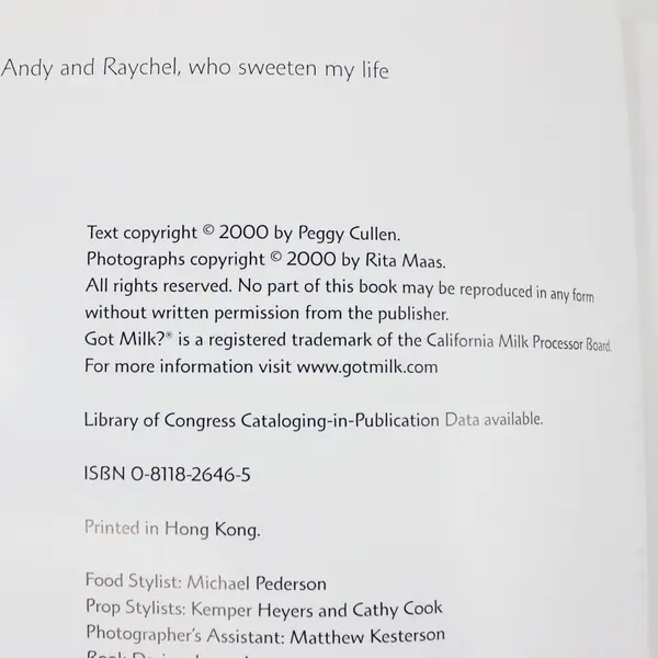 Got Milk? The Cookie Book by Peggy Cullen 2000 Paperback Cookbook