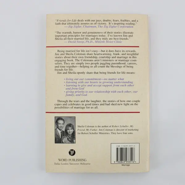 Friends for Life Jim & Sheila Coleman Relationship Guide Paperback 1992