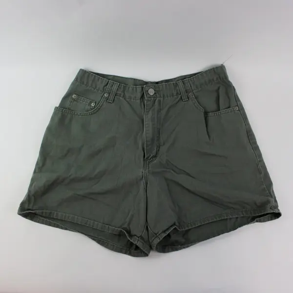 ELK Women's High-Rise Cotton Shorts Gray Green Size 14