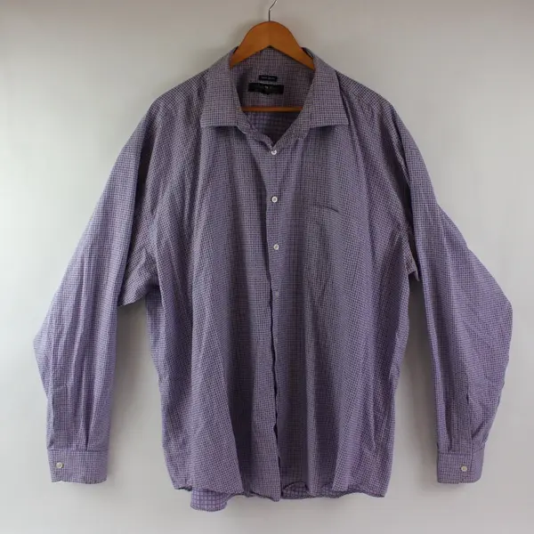 Pronto Uomo Men's 3X Lavender Purple Plaid Button-Up Shirt