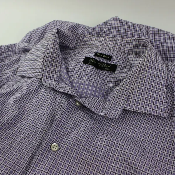Pronto Uomo Men's 3X Lavender Purple Plaid Button-Up Shirt