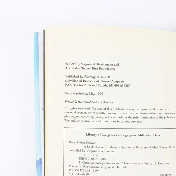 Helen Steiner Rice A Book of Comfort Inspirational Poetry Hardcover