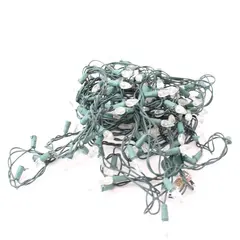 Novelty LED Christmas String Lights Clear Bulbs Green Wire Untested