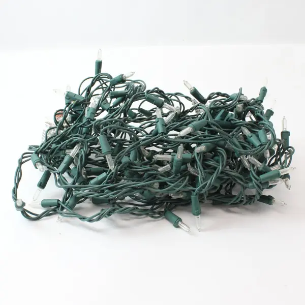 GE Clear Christmas String Lights 100 Count Green Wire Tested Working