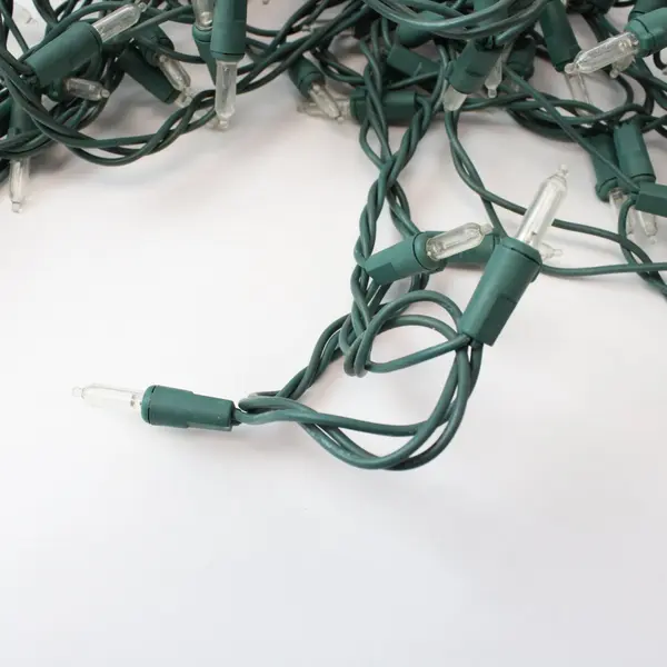 GE Clear Christmas String Lights 100 Count Green Wire Tested Working