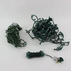 Bagged LED Christmas String Lights Green Wire Tested Working
