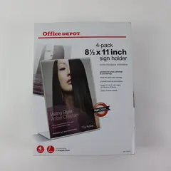 Office Depot SignCreator Slanted Sign Holders Vertical 11 x 8.5 4-Pack
