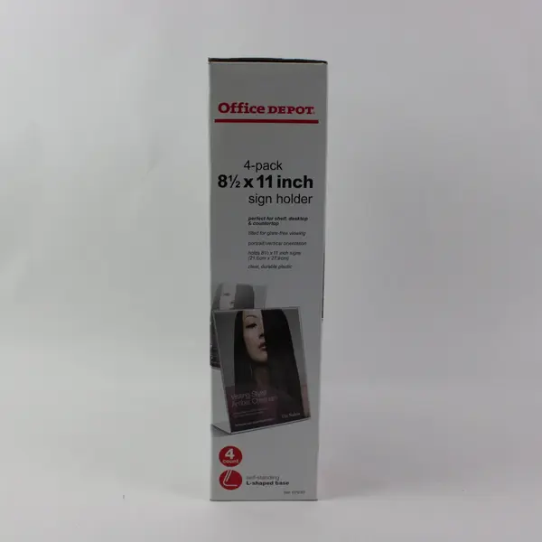 Office Depot SignCreator Slanted Sign Holders Vertical 11 x 8.5 4-Pack