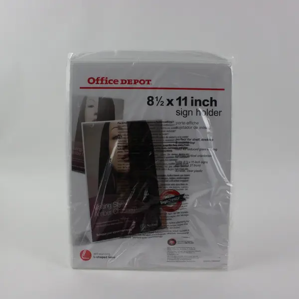 Office Depot SignCreator Slanted Sign Holders Vertical 11 x 8.5 4-Pack