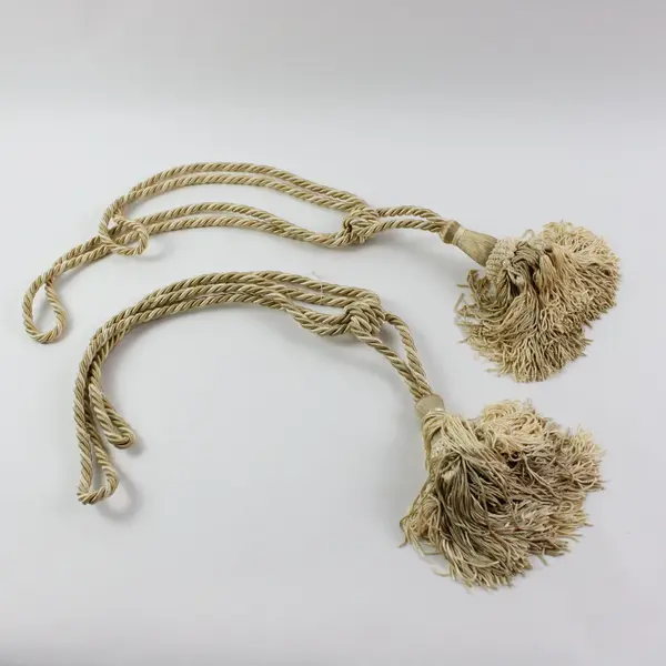 Cream Rope Tassel Curtain Tiebacks Set of 2 Drapery