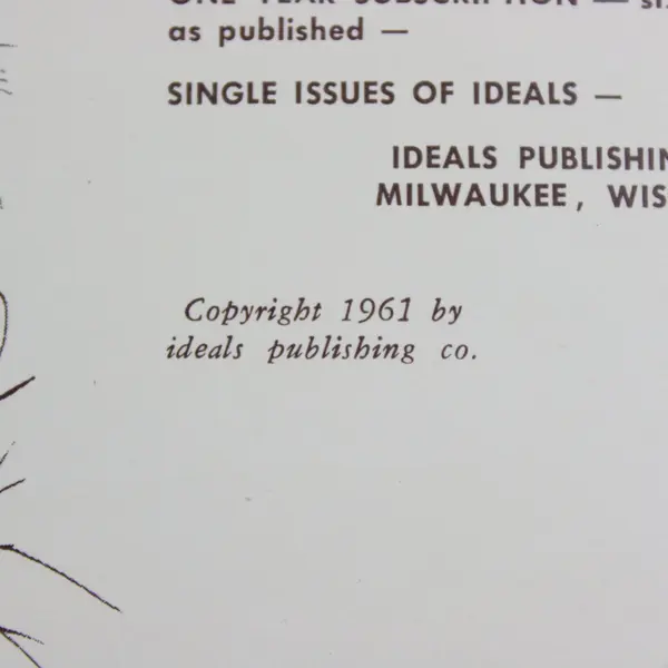 Ideals Publishing Co. 1961 Scrapbook Hardcover Magazine Poetry Religion Art